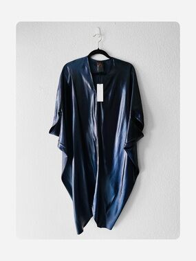 ★ Maria Cornejo+Zero NWT 25 ZMC 1998-2023 Metallic Drape Koya Dress Blue 4 ★